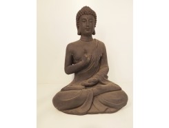 G817M-DG Garden boeddha abhayamudra medium. Hoogte 40 cm. Dark-grey.