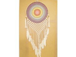 8530105 Dreamcatcher. 40 cm. diameter klassiek model dreamcatcher "rainbow" pasteltinten.