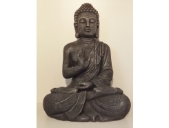 G817XL-AS Garden boeddha Abhayamudra. Hoogte 74 cm. Antique Silver.