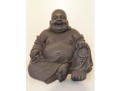 G838L-AS Garden lucky boeddha large. Hoogte : 41 cm. Antique Silver.