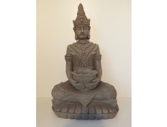 G683-G Garden boeddha met offerschaal. Hoogte : 63 cm. Granite.