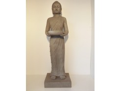 G735-G Garden boeddha met offerschaal. Hoogte : 100 cm. Granite.