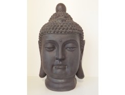 G400M-DG Garden boeddha hoofd Birma. Hoogte : 51 cm. Dark-grey.