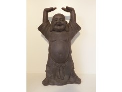 G660L-DG Garden boeddha hotei large. Hoogte : 63 cm. Dark-grey.