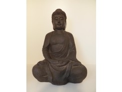 G1058L-DG Garden boeddha "lotus" large. Hoogte : 62 cm. Dark-grey.
