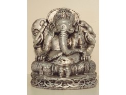 G1539M-AS Garden Ganesha medium. Hoogte 41 cm. Breedte : 36 cm. Antique silver.