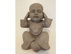 G1672-G Garden kindmonnik "horen". Hoogte 30 cm. Granite.