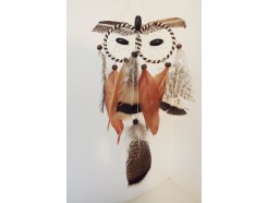 8530093 Dreamcatcher. Dreamcatcher brown owl two eyes. Length : 41 cm width : 12 cm.