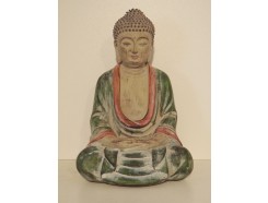 P1035751 Poly. Marble wood buddha Japan. Height : 23 cm.