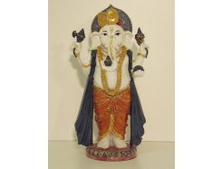 P1035355 Poly. Coloured standing ganesh. Height : 23 cm.