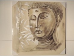 OP9450251A Oilpainting. Head buddha 80 x 80 cm.