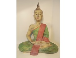 P1035734 Poly. XL stonewood coloured Thai buddha. Hoogte : 60 cm.