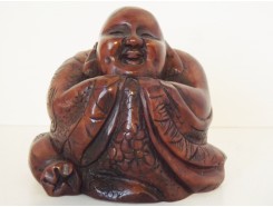 CD0389 Resin boeddha met mantel large. Hoogte : 9 cm.