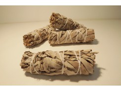 W8355501 Wierook. White Sage Smudge sticks. Geurige smudge stick van 10 cm. Om bijv. in Abalone schelp te branden. Prijs per 3 stuks