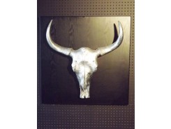 T9417446 tableau Animalskull op zwarte lijst. 80 x 80 cm.